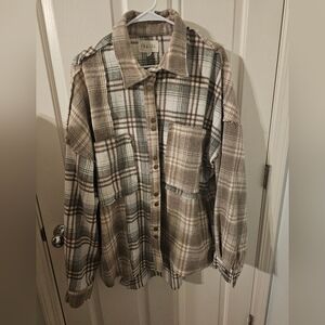 Oli & Hali Plaid Patchwork Flannel Snap Button Size M/L